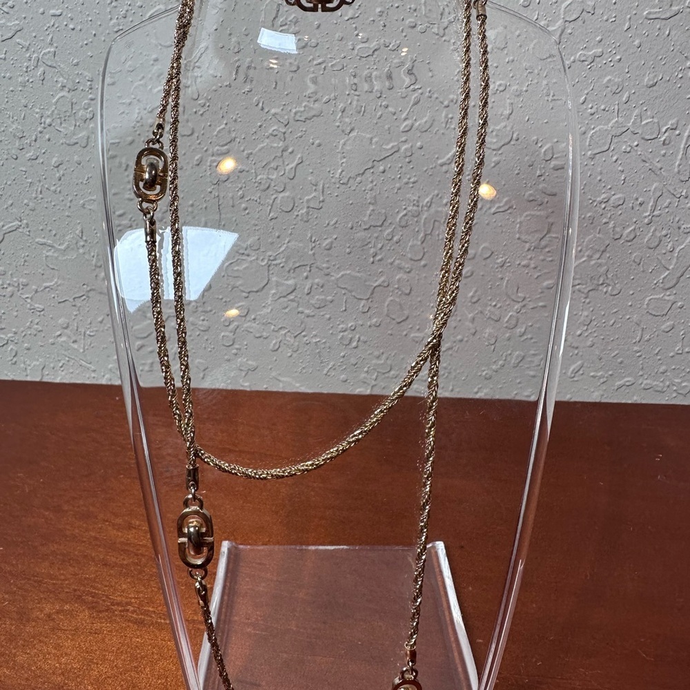 VIntage Dior Long Gold Plated Necklace
